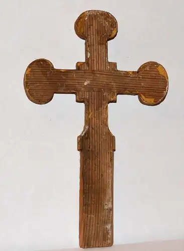 Kreuz,Holz,geschnitzt,vergoldet,19.Jhdt,zum Aufstecken bei einer Figur