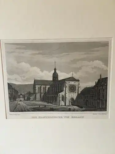 Grafik,Stahlstich, Die Klosterkirche von Ebrach,19.Jhdt.