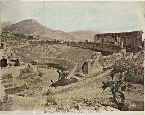 Sehr alte Original Photographie „TAORMINA – Il Teatro con la Cavea o Platea“