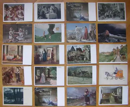 130 Ansichtskarten, meist Kunstmotive, Künstlerkarten, ca 1900-1910