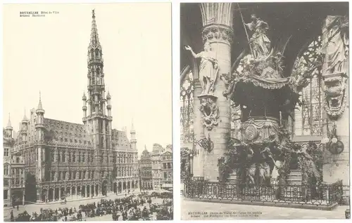 12 großformatige (18 x 14 cm) Ansichtskarten Brüssel Bruxelles Brussels ca. 1900