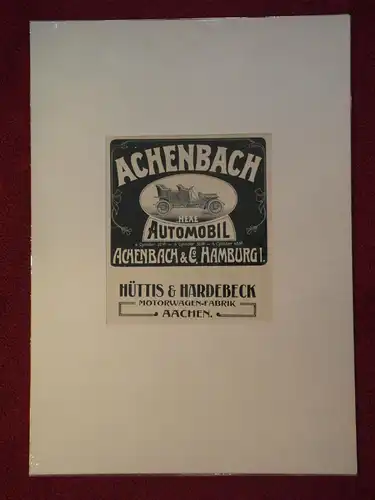 Werbeplakat, Achenbach Automobil, Hexe, Hamburg, Hüttis und Hardebeck, Aachen