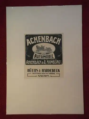 Werbeplakat, Achenbach Automobil, Hexe, Hamburg, Hüttis und Hardebeck, Aachen