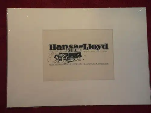 Werbeplakat, Hansa-Lloyd,Autohersteller, Bremen