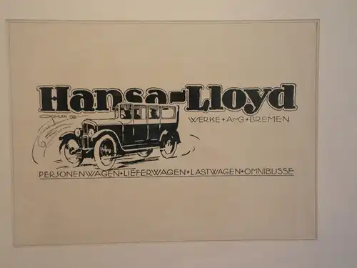 Werbeplakat, Hansa-Lloyd,Autohersteller, Bremen