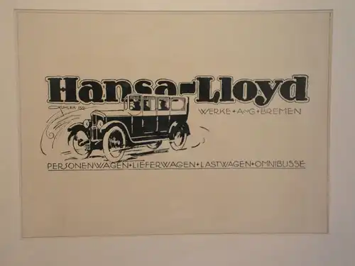 Werbeplakat, Hansa-Lloyd,Autohersteller, Bremen