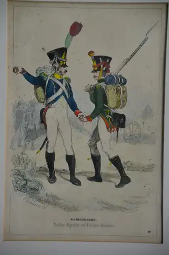 Kupferstich koloriert, Kaisergarde, de Moraine, etwa 1850