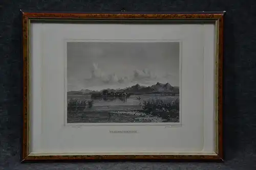 Stahlstich, Frauenchiemsee, gez. Willreider, gest. Gunkel, um 1850,gerahmt