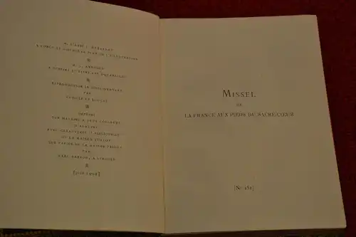 Religiöses Buch, Brevier, Missel, La France aux Pieds de Sacre Coeur, 1902
