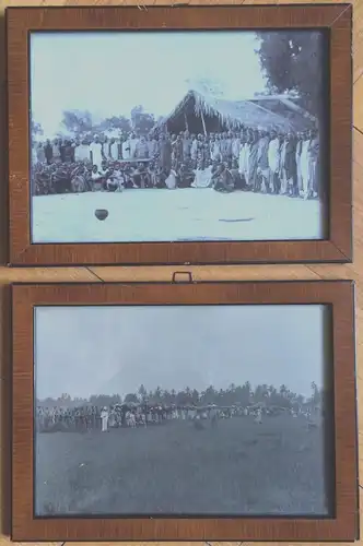 Zwei Originalphotographien aus Afrika, wohl Ghana, ca. 1900, gerahmt hinter Glas