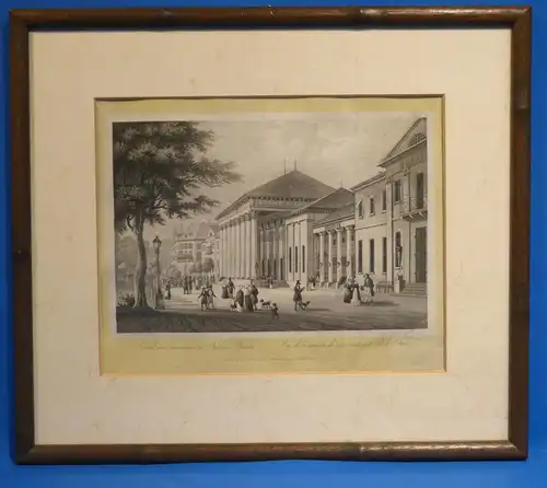 Stahlstich,Baden-Baden,Kursaal, Mitte 19. Jhdrt., Passepartout marmoriert