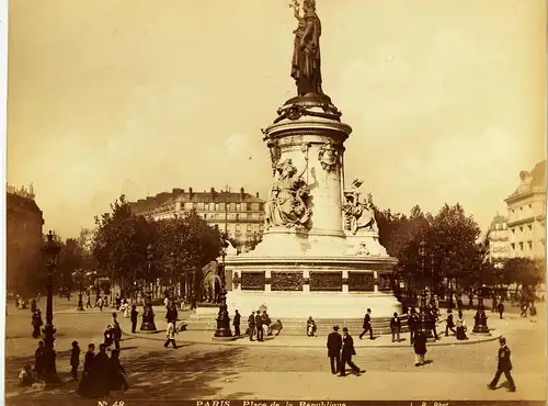 Fotografie,gr,.ca 1880,Frankreich,Paris,Place de la Republique