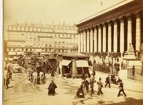 Fotografie,gr,.ca 1880,Frankreich,Paris,la place de la bourse