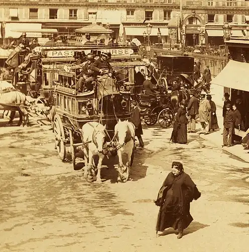 Fotografie,gr,.ca 1880,Frankreich,Paris,la place de la bourse