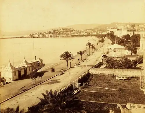 Fotografie, gr,.ca 1880,Frankreich,Cannes Boulevard de la Croisette,La Plage