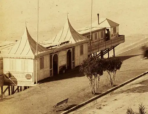 Fotografie, gr,.ca 1880,Frankreich,Cannes Boulevard de la Croisette,La Plage