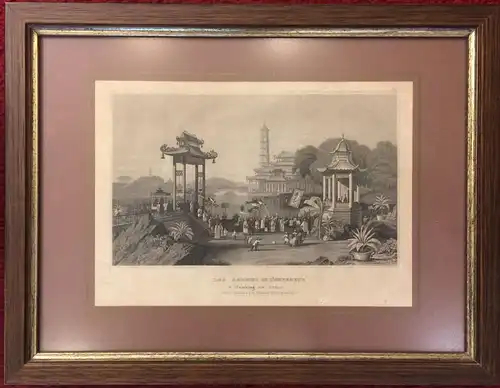 Stahlstich „LES JARDINS DE L'EMPEREUR a Nanking en Chine“ von Johann Poppel