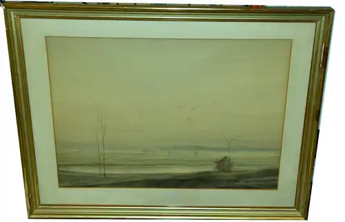 Aquarell Landschaft im Nebel, signiert u.datiert,gerahmt