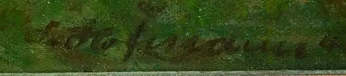 Gemälde, Torfstich im Murnauer Moor mit Blick zum Wetterstein.sign. u. gerahmt