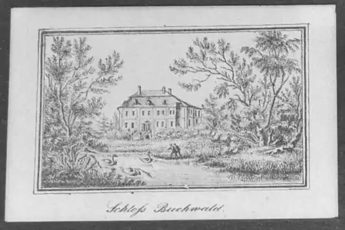 Lithografie,Schloss Buchwald,frühes 19.Jhdt,)seltene Darstellung