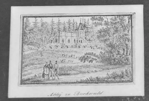 Lithografie,Abtey zu Buchwald,frühes 19.Jhdt,( Bukowiec )seltene Darstellung