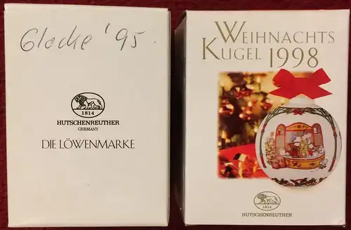 Zwei Weihnachtsglocken der Firma HUTSCHENREUTHER 1995 + 1998 in Originalkartons
