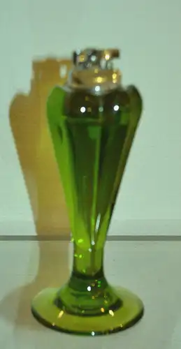 VIKING GLASS LIGHTER Green Glass Tall Table Lighter ,Tischfeuerzeug,Glas,Benzin