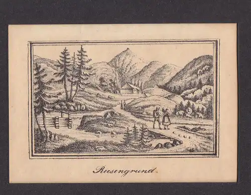 Lithografie, Riesengrund,Schlesien  frühes 19.Jhdt, seltene Darstellung