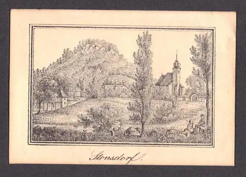 Lithografie, Stonsdorf,Schlesien  frühes 19.Jhdt, seltene Darstellung