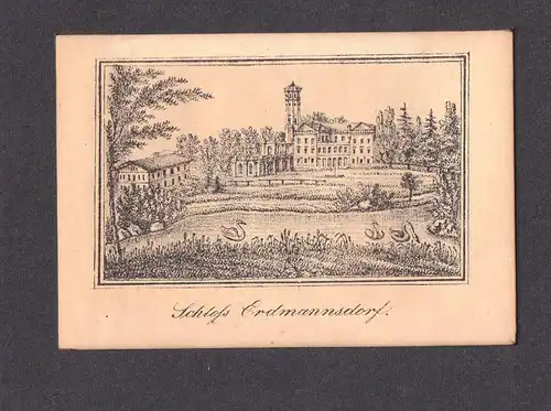 Lithografie, Schloss Erdmannsdorf,Schlesien  frühes 19.Jhdt, seltene Darstellung