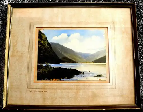 Aquarell,Upper Lake Glendalough,Irland,Passepartout,gerahmt