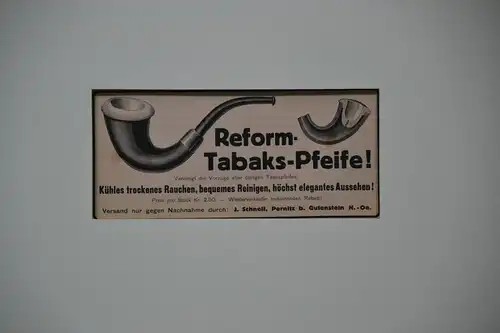 Werbeplakat, Druck auf Zeitungspap.,Reform TabaksPfeife, Fa. Schnell Österreich