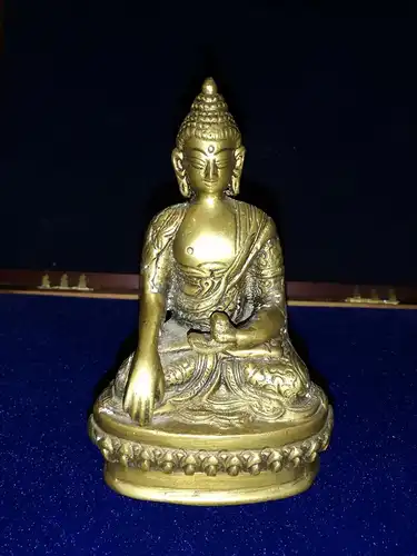 Medizin-Buddha, Statue aus Messing, 12 x 8 x 4,5 cm, 393 g