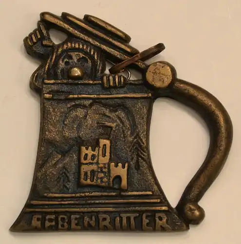 Rabenritter,Bronze-Gussplakette PULLACH (b. München).Faschings-Gesellschaft