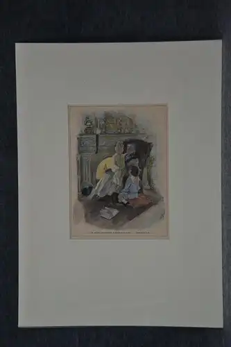 Stahlstich koloriert, aus Santa Klaus, etwa 1870