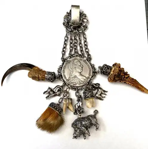 Antikes  Chatelaine 830 Silber Trachtenschmuck für Dirndl