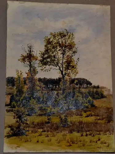 Aquarell,Landschaft bei Liebenau,signiert : Ritscher ? dat. 1886