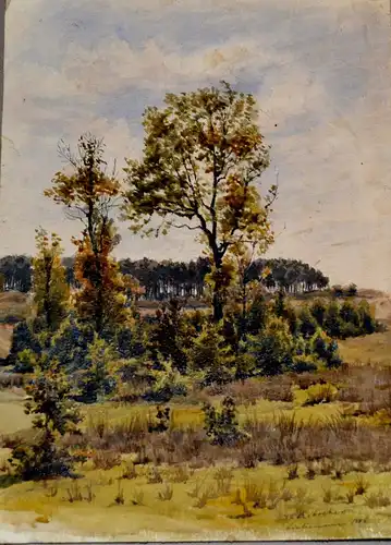 Aquarell,Landschaft bei Liebenau,signiert : Ritscher ? dat. 1886