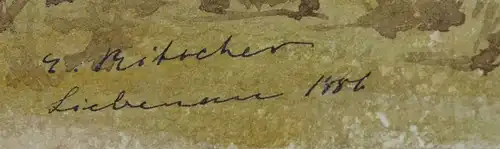 Aquarell,Landschaft bei Liebenau,signiert : Ritscher ? dat. 1886