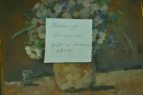 Gemälde, Öl auf Platte,Blumen.sign.:Simon Hohenegger u. gerahmt