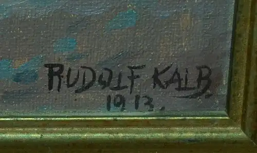 Ölbild,Küste,Rudolf Kalb, 1913,auf Malerkarton,gerahmt
