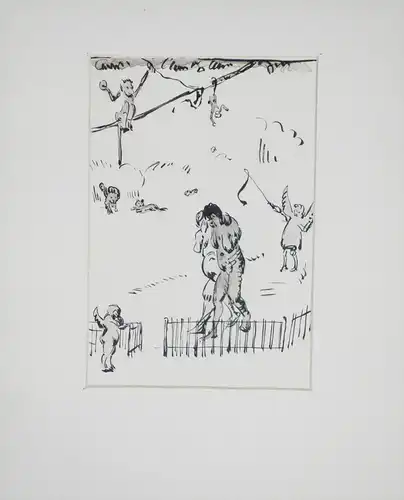 Ink wash painting on paper, H. H. Amann, Expulsion from Paradise