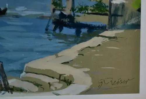 Aquarell,Venedig,sign.Reiser-Schwaig,Chiesa di S.Simeone Pic.+Ponte degli Scalzi