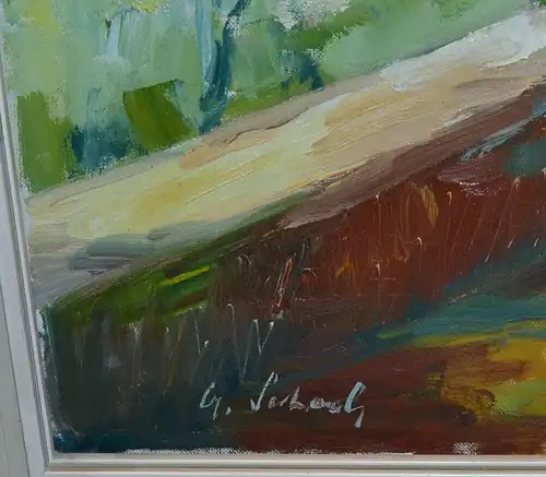 Gemälde,Ölbild,Leinwand,Blumen,gerahmt,sign.G.Sarbach