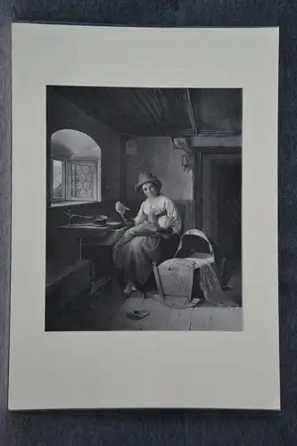 Steindruck, Die Mutter, gemalt C.v.Enhaber, etwa 1870