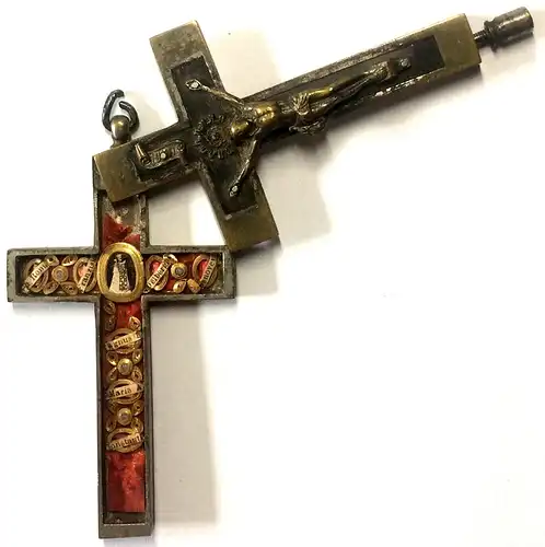 Reliquienkreuz aus Altötting, 19.Jahrhundert, gefüllt