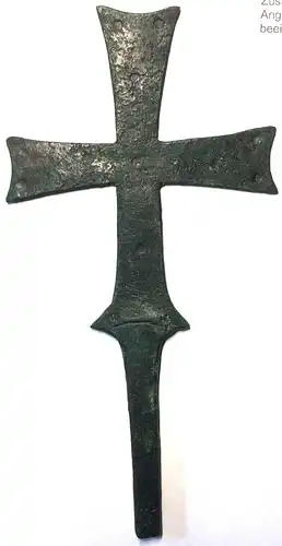 Byzantinischer Kreuzaufsatz aus Bronze, ca. 9. - 12. Jahrhundert