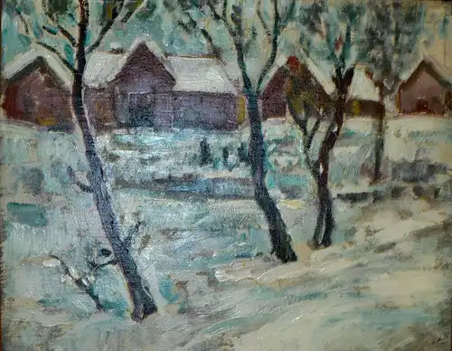 Ölgemälde,"Winter" Harry Behr, gerahmt