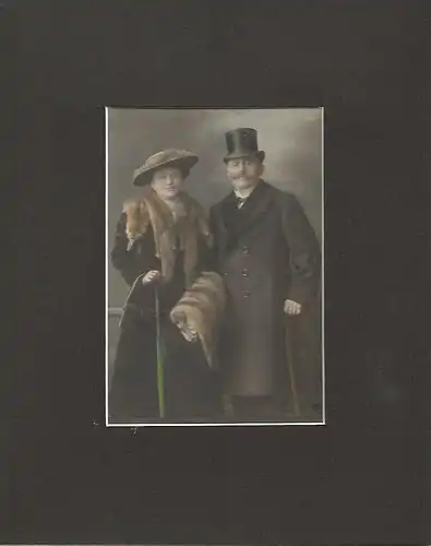 Antike Fotografie,Foto  Adalbert Werner, Ehepaar Feistle,koloriert ,wohl um 1900