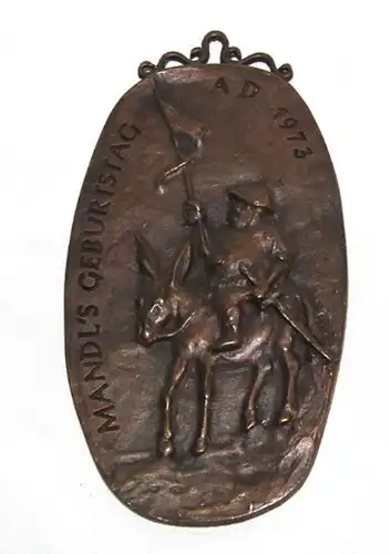 Plakette,Fasching,Carneval,Mandls Geburtstag,1973,Bronze,Don Quijote